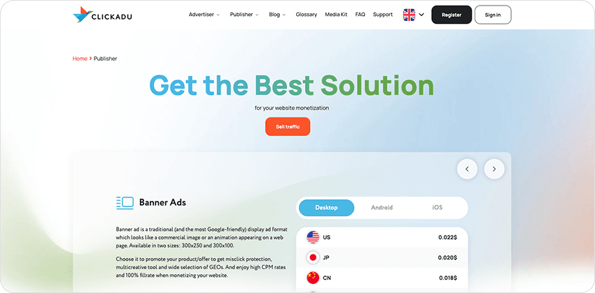ClickAdu Publisher