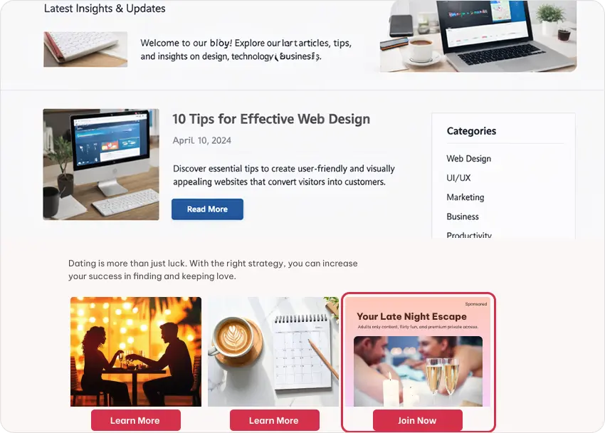 Native Ads - Adult Ads