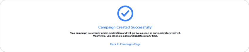 Campaign Created Successfully
