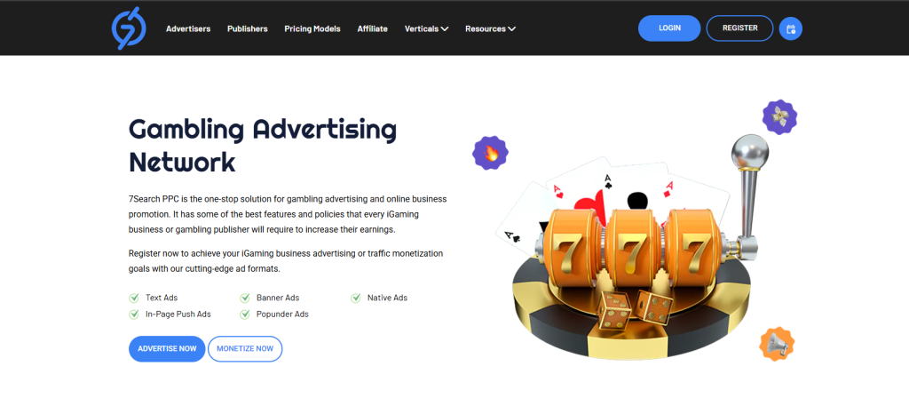 Gambling Advertising Network - 7Search PPC