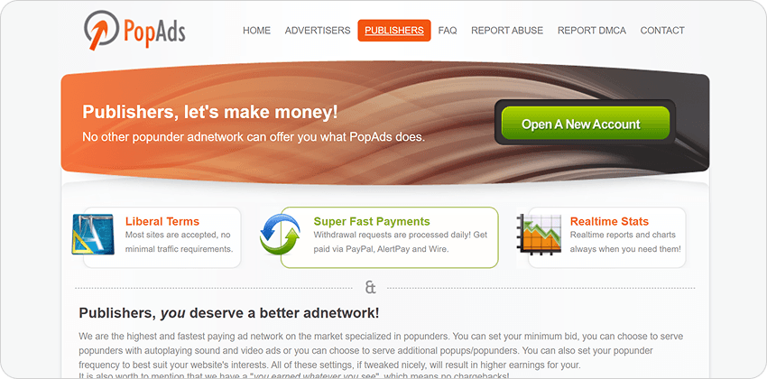 PopAds- Publisher