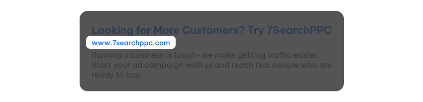 Text Ad - URL