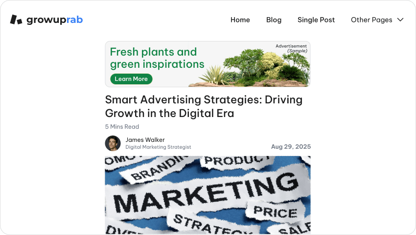 Above The Fold Ad Example