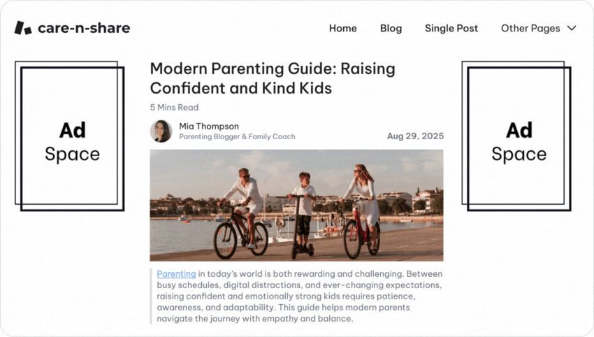 Ad-space-parenting-site