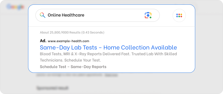 Healthcare Search Ad
