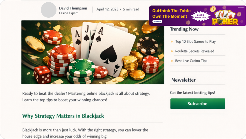 In-Page Push Ads In Igaming