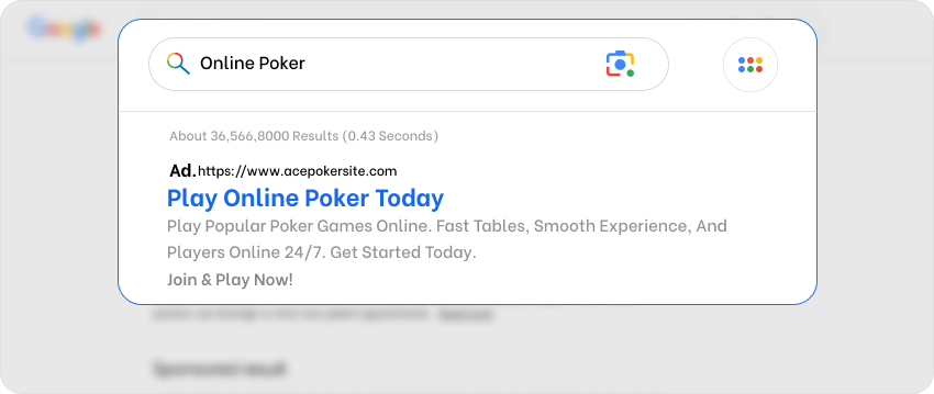 Poker Search Engine Ads