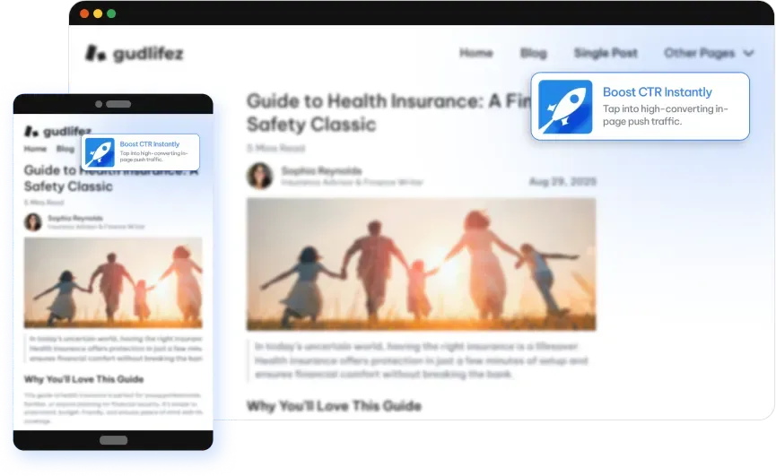 In-Page Push Ads Example