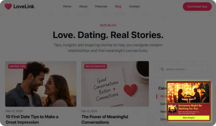Push Traffic Explained: How It Works, Costs, and Best Verticals 7 Dating Classic Push Ad