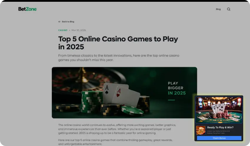 Push Traffic Explained: How It Works, Costs, and Best Verticals 5 iGaming Classic Push Ad